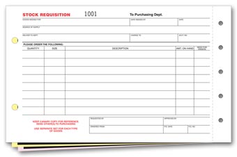 Stock Requisition Forms 2-part