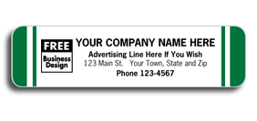 Advertising Labels, White with Green Stripes