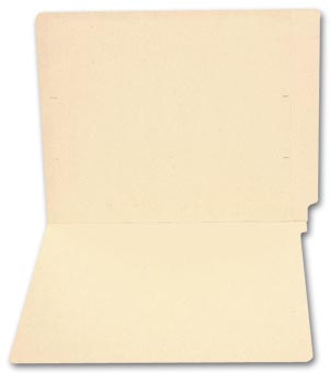 End Tab Full Cut Manila Folder, 11 pt, No Fastener