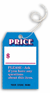 Price  Tags, Blue, Small