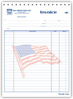 Job Invoices - Large Patriotic 3-part