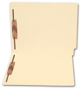 End Tab Full Cut Manila Folder, 14 pt, Two Fastener