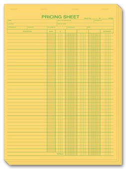 Pricing Sheets