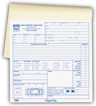 Road Service/Towing Service Orders - Booked 2-part