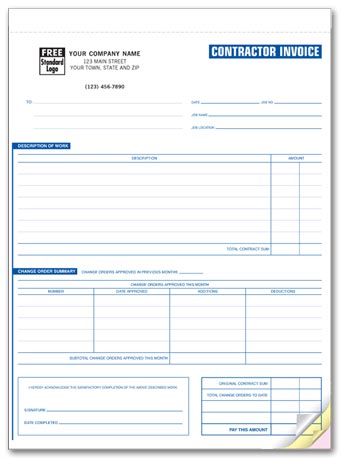 Contractor Invoices - Classic 3-part