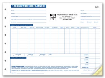 Flooring Work Orders - Classic 3-part