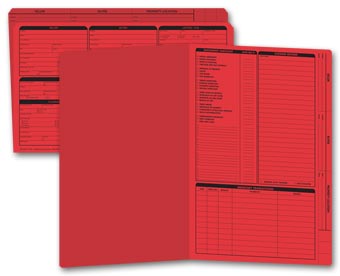 Real Estate Folder, Right Panel List, Legal Size, Red