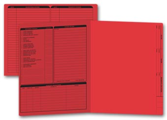 Real Estate Folder, Left Panel List, Letter Size, Red