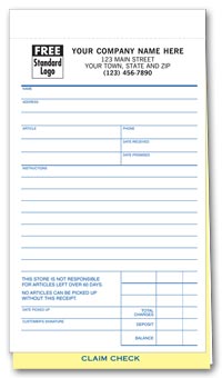 Repair Order Forms - Jewelry Repair Orders with Poly Bag 3-part