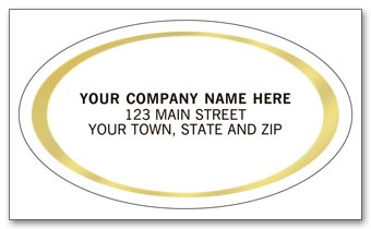 Oval Labels - Advertising Labels - Gold Foil Border