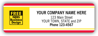 Labels with Business Design, Padded, Red/Yellow Border