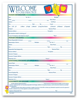 One-Sided Registration Form, Medical Icon Design