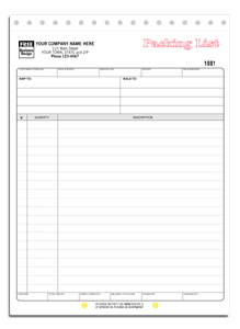 Packing Lists - Large Carbonless 2-part