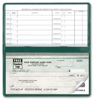 Compact Size Duplicate Checks, Green Marble Design 2-part