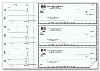 3-On-A-Page Business Size Checks, Side-Tear Voucher