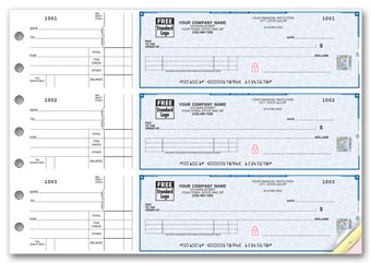 3-On-A-Page Business Size Checks, with Side-Tear Vouchers