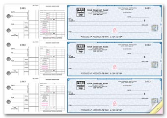 3-On-A-Page Payroll & Disbursement Check Side-Tear Vouchers