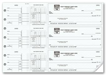 3-On-A-Page Payroll & Disbursement Check Side-Tear Vouchers