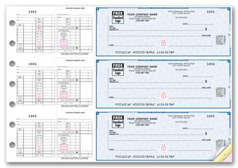 3-On-A-Page Business Size Checks for Hourly Payroll