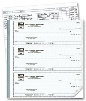 3-On-A-Page Business Size Checks with Deposit Tickets