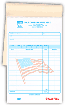 Sales Books - Large Patriotic with Special Wording 2-part