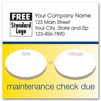 Static Cling Service Label w/Gold Bottom Border 2.5x2.5