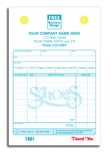 Shoe Register Forms - Small Classic 2-part