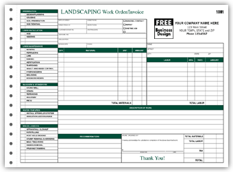 Landscaping Work Orders 3-part