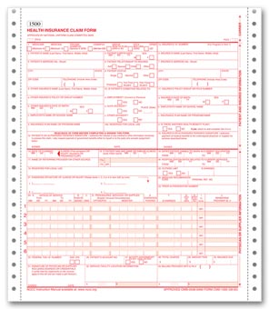 CMS-1500 One-Part Continuous Insurance Claim Form 0805