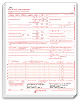 CMS-1500 Laser Pad Insurance Claim Form 0805 Imprinted