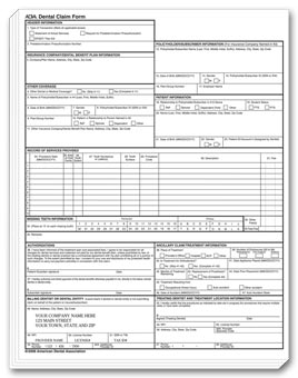 ADA 2006 One-Part Padded Insurance Claim Form, Imprinted