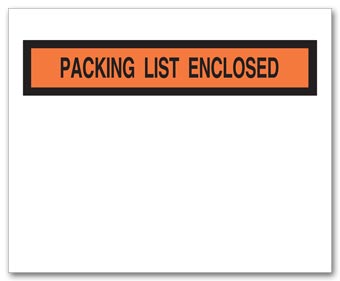 Packing List Envelope with Pressure Sensitive Backing