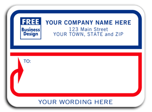 Mailing Labels, Padded, White with Blue & Red Borders