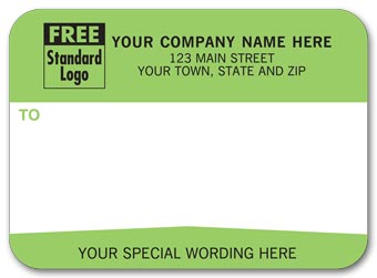 Mailing Labels, Padded, White w/ Green From Or Return