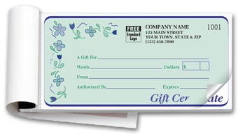 Spring Bouquet Book Gift Certificate 2-part