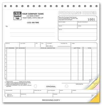 Classic Purchase Orders with Receiving Report 3-part