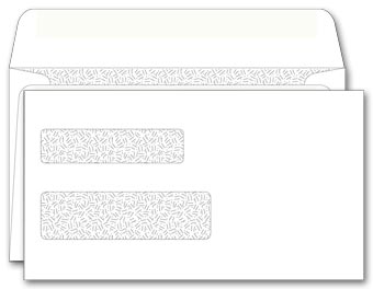 Double Window Envelope Self Seal 6 3/16 x 3 9/16