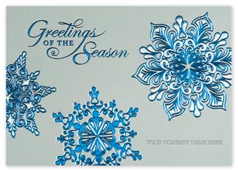 Silver Blue Holiday Cards