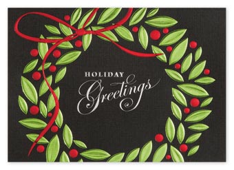 Greetings in Green Holiday Cards