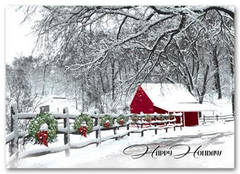 Cozy In The Country Discount Christmas Card