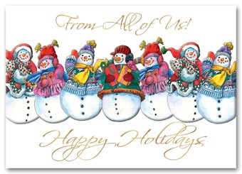 Jolly Snowmen Holiday Card