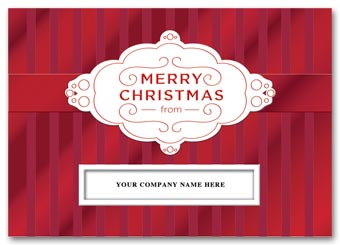 Striped Satin Christmas Card