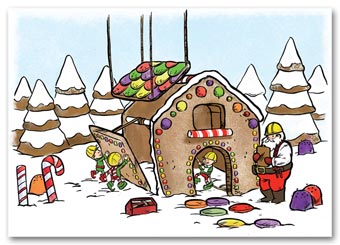 Gingerbread House Contractor/Builder Holiday Card