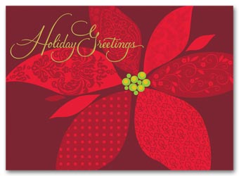 Whimsical Poinsettia Holiday Card