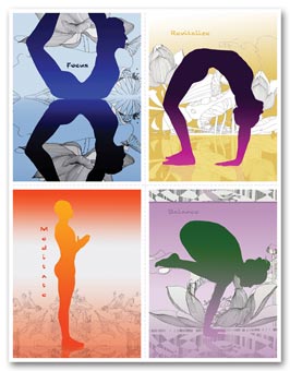 Healthcare Reminder Card, Zen Yoga Poses Laser Postcard