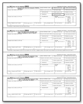 2016 Laser W-2 ,4-up Horizontal Format