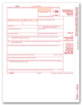 2016 Laser 1098C Copy A for Charitable Vehicle Instructions