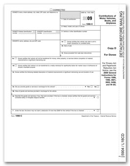 2016 Laser 1098 C, Copy D, Charitable Vehicle Deductions