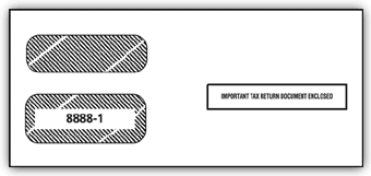 2016 1099 3-Up Double-Window Envelope (Stub On)