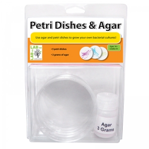 Petri Dishes & Agar Set, 3 Petri Dishes, 3 Grams Agar